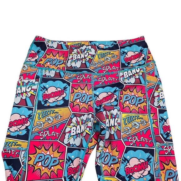 Constantly Varied Gear Knockout Leggings Women's Medium Blue Comic Squat - Picture 3 of 5